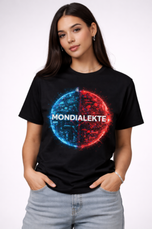 T-shirt Mondialekte Globe Connect avec visuel globe langues du monde